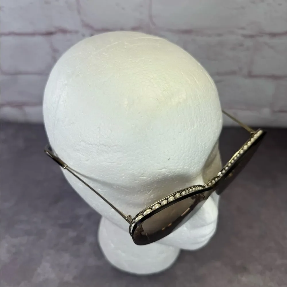 Chanel Acetate Metal Pearl Butterfly Sunglasses 4236-H Brown - Picture 6 of 16